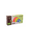 BN-80081,Joueco - Jucarie pentru stivuire din lemn certificat FSC, Curcubeu, 27x13.5 cm, 12 luni+, 7 piese, Multicolor
