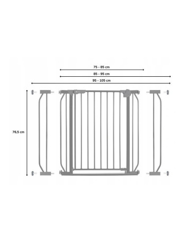 BN-LO-TRUUSSLIM_GREY,Lionelo - Poarta de siguranta prin presiune Truus Slim, 105 cm, Conform cu standardul european de securitat