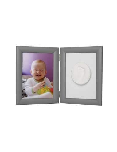 BN-BH_MF_Silver,Baby HandPrint - Kit mulaj Memory Frame, Cu rama foto 13x18 cm, Non-toxic, Conform cu standardul european de sig