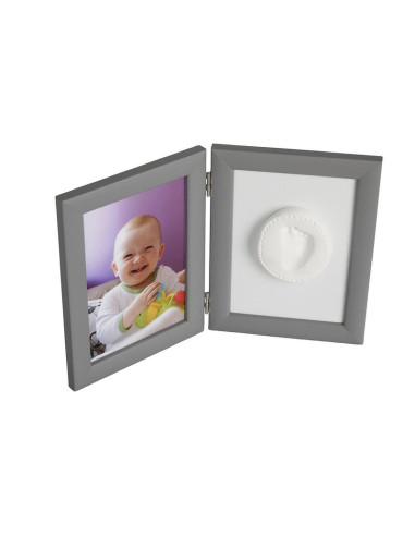 BN-BH_MF_Silver,Baby HandPrint - Kit mulaj Memory Frame, Cu rama foto 13x18 cm, Non-toxic, Conform cu standardul european de sig