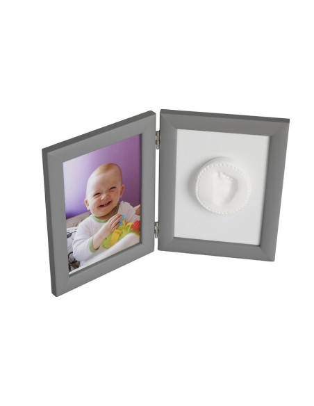 BN-BH_MF_Silver,Baby HandPrint - Kit mulaj Memory Frame, Cu rama foto 13x18 cm, Non-toxic, Conform cu standardul european de sig
