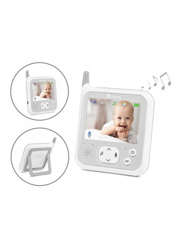 BN-LOC-BABYLINE_7.1,Lionelo - Videofon Babyline 7.1, Cu melodii, Cu lampa inclusa