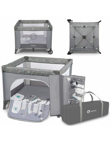 BN-LO-SOFIE_GREY_SCANDI,Lionelo - Tarc de joaca Lene, Cu roti, Cu intrare laterala cu fermoar, 100 x 100 cm, Conform cu standard