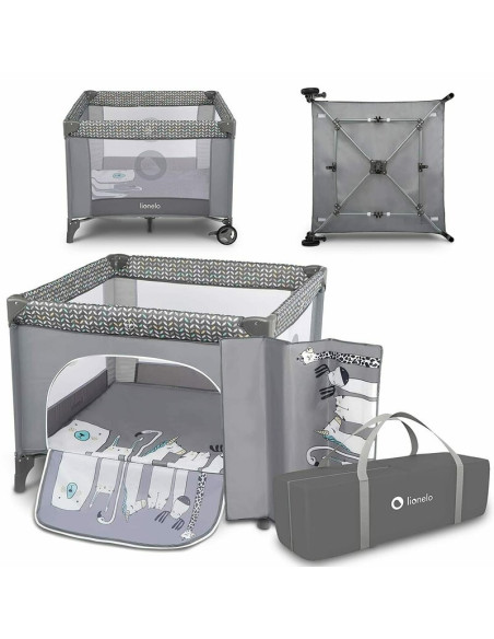 BN-LO-SOFIE_GREY_SCANDI,Lionelo - Tarc de joaca Lene, Cu roti, Cu intrare laterala cu fermoar, 100 x 100 cm, Conform cu standard