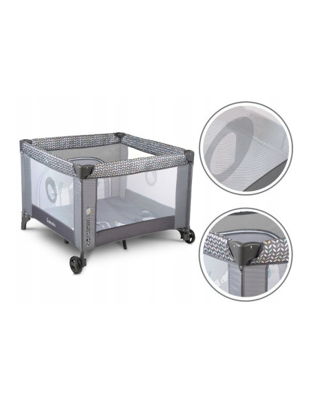 BN-LO-SOFIE_GREY_SCANDI,Lionelo - Tarc de joaca Lene, Cu roti, Cu intrare laterala cu fermoar, 100 x 100 cm, Conform cu standard
