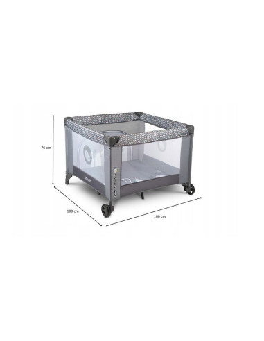 BN-LO-SOFIE_GREY_SCANDI,Lionelo - Tarc de joaca Lene, Cu roti, Cu intrare laterala cu fermoar, 100 x 100 cm, Conform cu standard