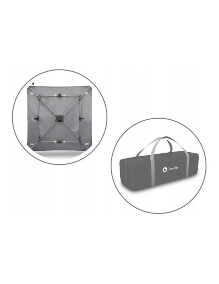 BN-LO-SOFIE_GREY_SCANDI,Lionelo - Tarc de joaca Lene, Cu roti, Cu intrare laterala cu fermoar, 100 x 100 cm, Conform cu standard