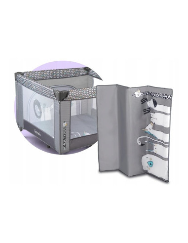 BN-LO-SOFIE_GREY_SCANDI,Lionelo - Tarc de joaca Lene, Cu roti, Cu intrare laterala cu fermoar, 100 x 100 cm, Conform cu standard