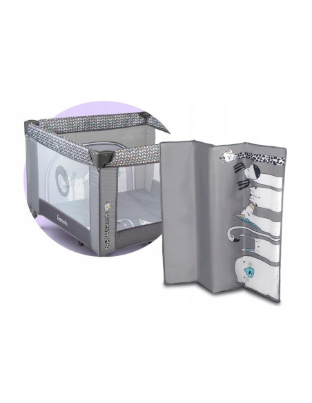BN-LO-SOFIE_GREY_SCANDI,Lionelo - Tarc de joaca Lene, Cu roti, Cu intrare laterala cu fermoar, 100 x 100 cm, Conform cu standard