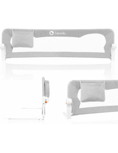 BN-LO-EVA_GREY_MELANGE,Lionelo - Bariera protectie pat Eva, Cu buzunar accesorii, 150x35 cm, Conform cu standardul european de s 2