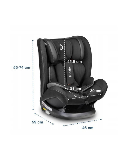 BN-LO-OLIVER_CARBON,Lionelo - Scaun auto Oliver Carbon Spatar reglabil, Protectie laterala, Top Tether, 9-36 Kg, cu Isofix, Conf