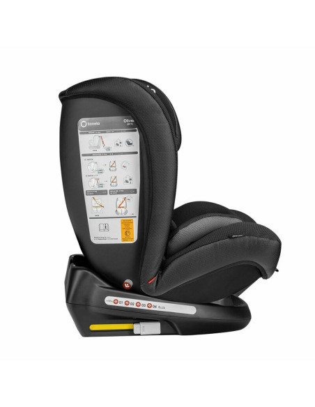 BN-LO-OLIVER_CARBON,Lionelo - Scaun auto Oliver Carbon Spatar reglabil, Protectie laterala, Top Tether, 9-36 Kg, cu Isofix, Conf