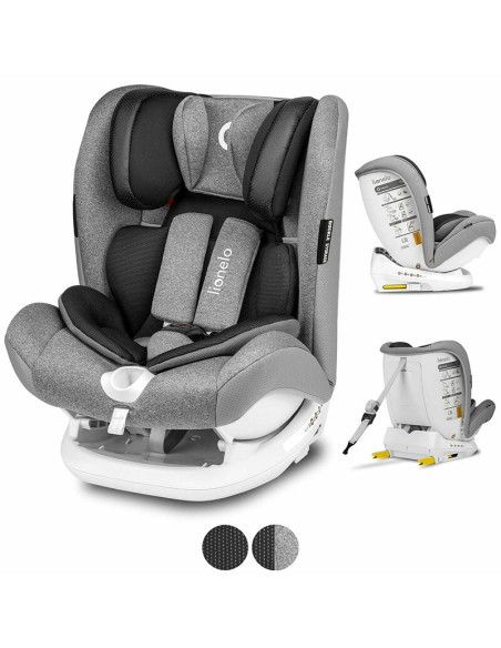 BN-LO-OLIVER_STONE,Lionelo - Scaun auto Oliver Stone Spatar reglabil, Protectie laterala, Top Tether, 9-36 Kg, cu Isofix, Confor