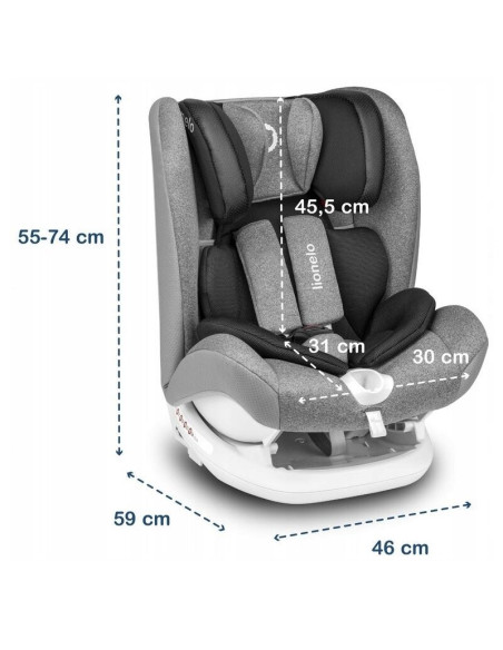 BN-LO-OLIVER_STONE,Lionelo - Scaun auto Oliver Stone Spatar reglabil, Protectie laterala, Top Tether, 9-36 Kg, cu Isofix, Confor