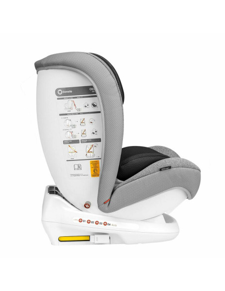 BN-LO-OLIVER_STONE,Lionelo - Scaun auto Oliver Stone Spatar reglabil, Protectie laterala, Top Tether, 9-36 Kg, cu Isofix, Confor