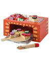 BN-80076,Joueco - Cuptor pizza din lemn certificat FSC, 28x16.5 cm, 3 ani+, 25 piese, Multicolor