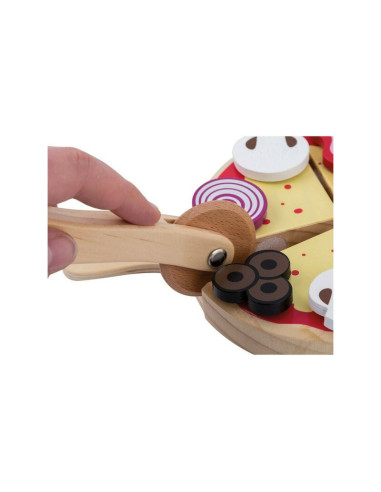 BN-80076,Joueco - Cuptor pizza din lemn certificat FSC, 28x16.5 cm, 3 ani+, 25 piese, Multicolor