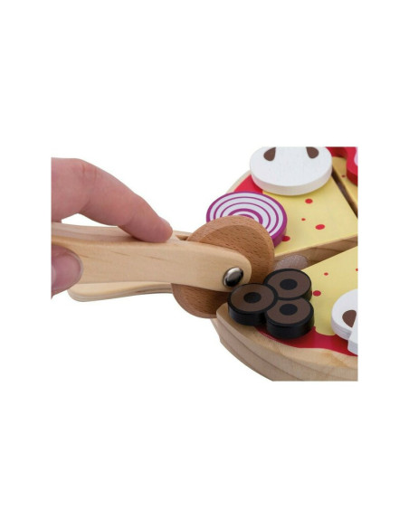 BN-80076,Joueco - Cuptor pizza din lemn certificat FSC, 28x16.5 cm, 3 ani+, 25 piese, Multicolor