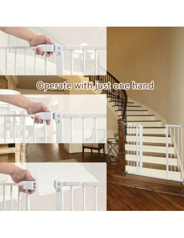 BN-QM-THOR,Qmini - Poarta siguranta Thor, 74 - 109.4 cm, Inchidere automata, Sistem dublu de blocare, Otel, Garantie extinsa:3 a