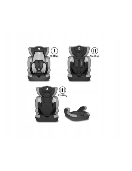 BN-LO-LEVI_ONE_GREY,Lionelo - Scaun auto Levi One Spatar detasabil, 9-36 Kg, Conform cu standardul european de securitate ECE R4