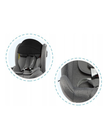 BN-LO-BASTIAAN_RWF_STONE,Lionelo - Scaun auto Bastiaan RWF Pozitie de somn, Protectie laterala, Rotire 360 grade, 0-36 Kg, Cu Is