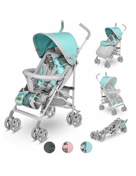 BN-LO-ELIA_TROPICAL_TURQUOISE,Lionelo - Carucior sport Elia Tropical, Cu husa de picioare, Cu plasa de tantari, Conform cu stand