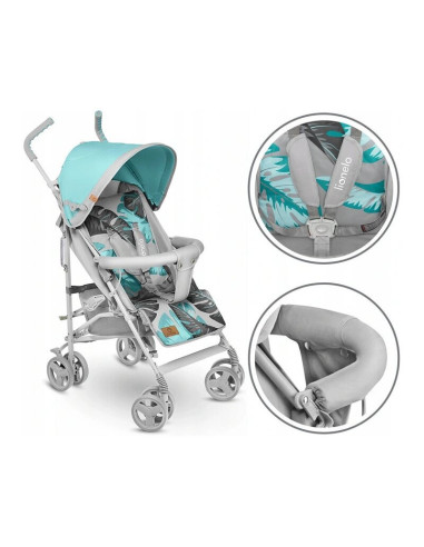 BN-LO-ELIA_TROPICAL_TURQUOISE,Lionelo - Carucior sport Elia Tropical, Cu husa de picioare, Cu plasa de tantari, Conform cu stand