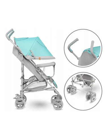 BN-LO-ELIA_TROPICAL_TURQUOISE,Lionelo - Carucior sport Elia Tropical, Cu husa de picioare, Cu plasa de tantari, Conform cu stand