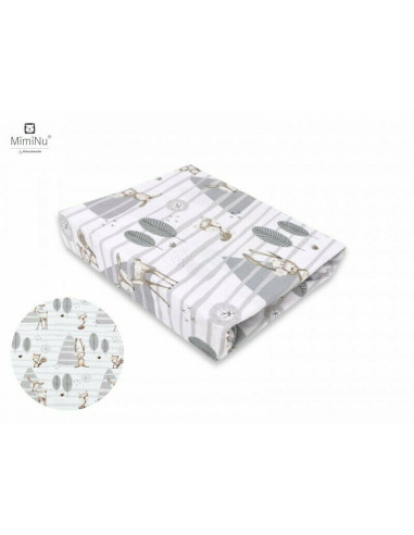 BN-5907803143680,MimiNu - Cearceaf cu elastic pentru patut 120X60 cm, Din bumbac certificat Oeko Tex Standard 100, Forest