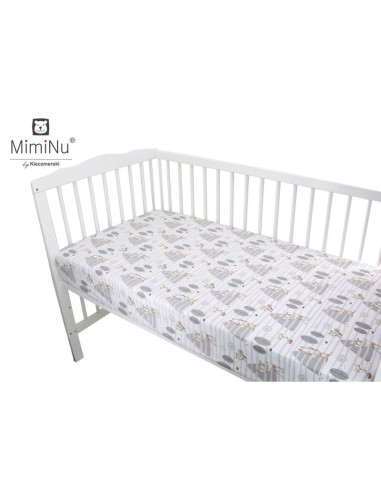 BN-5907803143680,MimiNu - Cearceaf cu elastic pentru patut 120X60 cm, Din bumbac certificat Oeko Tex Standard 100, Forest