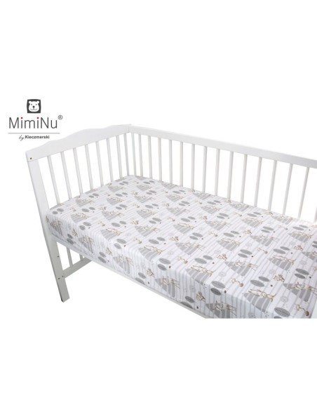 BN-5907803143680,MimiNu - Cearceaf cu elastic pentru patut 120X60 cm, Din bumbac certificat Oeko Tex Standard 100, Forest