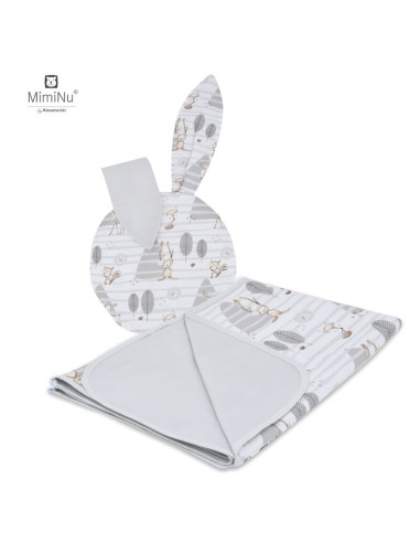 BN-5902021286225,MimiNu - Set perna bebelus cu urechi si paturica, 100x75 cm, Din bumbac certificat Oeko Tex Standard 100, Fores