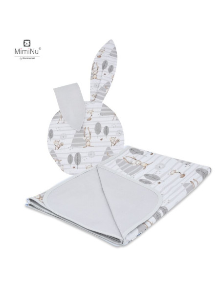 BN-5902021286225,MimiNu - Set perna bebelus cu urechi si paturica, 100x75 cm, Din bumbac certificat Oeko Tex Standard 100, Fores