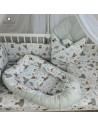 BN-5907501408708,MimiNu - Cosulet bebelus pentru dormit cu doua fete, Baby Cocoon 75x55 cm, Husa 100% bumbac si catifea moale, M