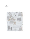 BN-5907501412774,MimiNu - Cearceaf cu elastic pentru patut 140X70 cm, Din bumbac certificat Oeko Tex Standard 100, Forest