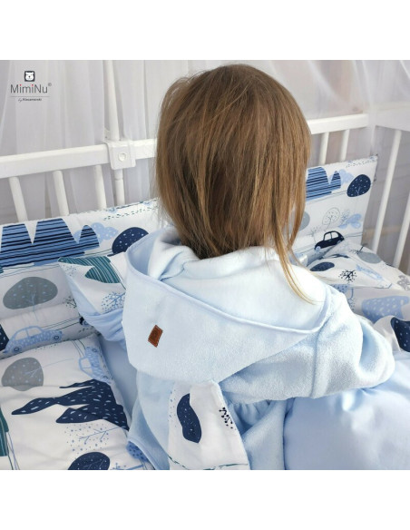 BN-6426972004183,MimiNu - Halat de baie cu urechi 6 - 36 luni, Moale, Cu buzunare, Cu cordon, Din bumbac thermo fleece, Material