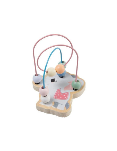 BN-80085_EL,Joueco - Jucarie pentru motricitate Elefant, Din lemn certificat FSC, 12x15 cm, 12 luni+, Multicolor