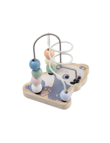 BN-80085_PA,Joueco - Jucarie pentru motricitate Panda, Din lemn certificat FSC, 12x15 cm, 12 luni+, Multicolor