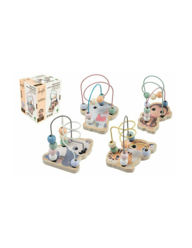 BN-80085_TI,Joueco - Jucarie pentru motricitate Tigru, Din lemn certificat FSC, 12x15 cm, 12 luni+, Multicolor