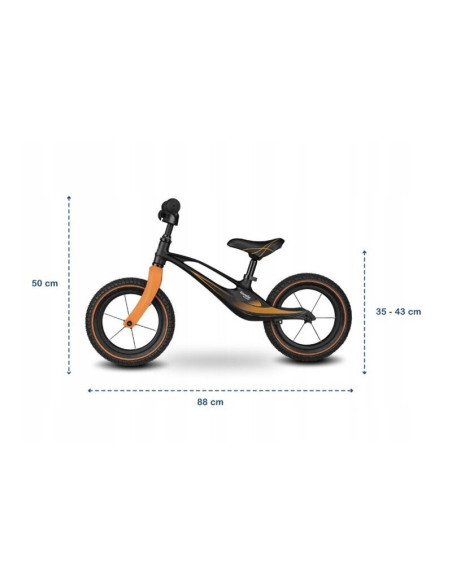 BN-LOE-BART_AIR_SP/BLACK,Lionelo - Bicicleta usoara Bart Air, Fara pedale, Cu roti gonflabile, Cu cadru din magneziu, Cu ghidon 