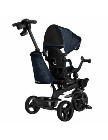 BN-LO-KORI_BLUE_NAVY,Lionelo - Tricicleta Kori, Cu suport de picioare, Control al directiei, Scaun reversibil, Rotire 360 grade,