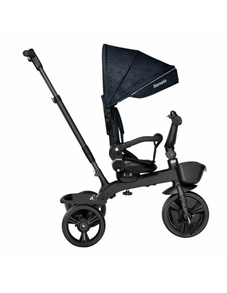 BN-LO-KORI_BLUE_NAVY,Lionelo - Tricicleta Kori, Cu suport de picioare, Control al directiei, Scaun reversibil, Rotire 360 grade,
