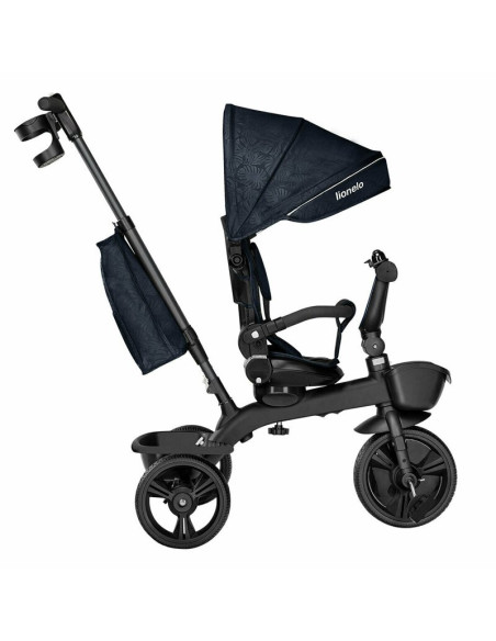 BN-LO-KORI_BLUE_NAVY,Lionelo - Tricicleta Kori, Cu suport de picioare, Control al directiei, Scaun reversibil, Rotire 360 grade,