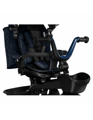 BN-LO-KORI_BLUE_NAVY,Lionelo - Tricicleta Kori, Cu suport de picioare, Control al directiei, Scaun reversibil, Rotire 360 grade,