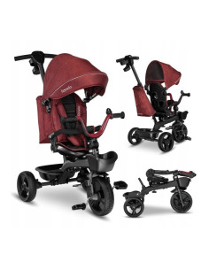 BN-LO-KORI_RED_BURGUNDY,Lionelo - Tricicleta Kori, Cu suport de picioare, Control al directiei, Scaun reversibil, Rotire 360 gra 2