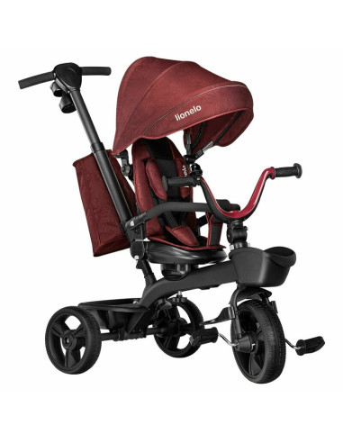 BN-LO-KORI_RED_BURGUNDY,Lionelo - Tricicleta Kori, Cu suport de picioare, Control al directiei, Scaun reversibil, Rotire 360 gra