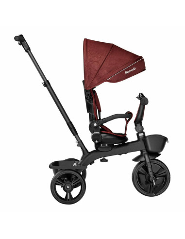 BN-LO-KORI_RED_BURGUNDY,Lionelo - Tricicleta Kori, Cu suport de picioare, Control al directiei, Scaun reversibil, Rotire 360 gra