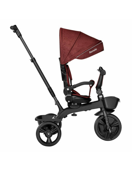 BN-LO-KORI_RED_BURGUNDY,Lionelo - Tricicleta Kori, Cu suport de picioare, Control al directiei, Scaun reversibil, Rotire 360 gra