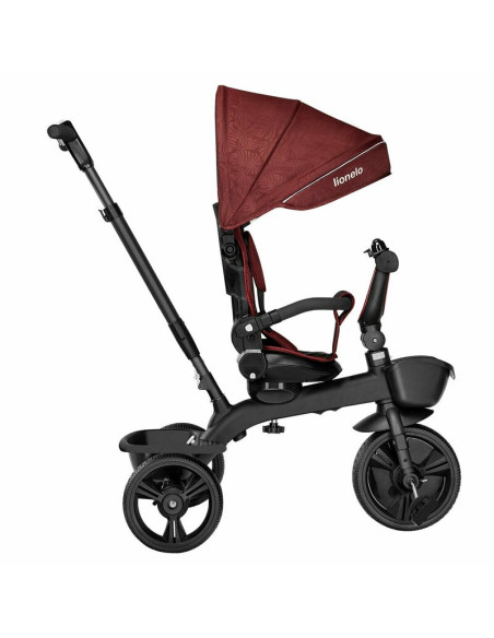 BN-LO-KORI_RED_BURGUNDY,Lionelo - Tricicleta Kori, Cu suport de picioare, Control al directiei, Scaun reversibil, Rotire 360 gra