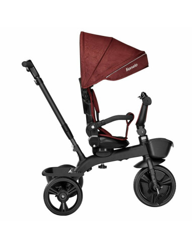 BN-LO-KORI_RED_BURGUNDY,Lionelo - Tricicleta Kori, Cu suport de picioare, Control al directiei, Scaun reversibil, Rotire 360 gra